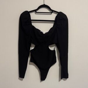 Astr Black Long Sleeve Bodysuit